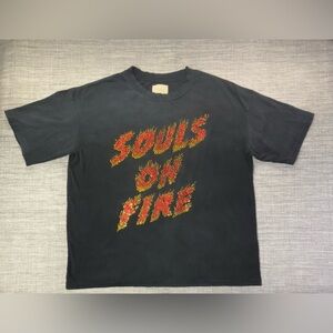 Vintage Souls Relaxed Tee Embellished "Souls On Fire" Sz XS